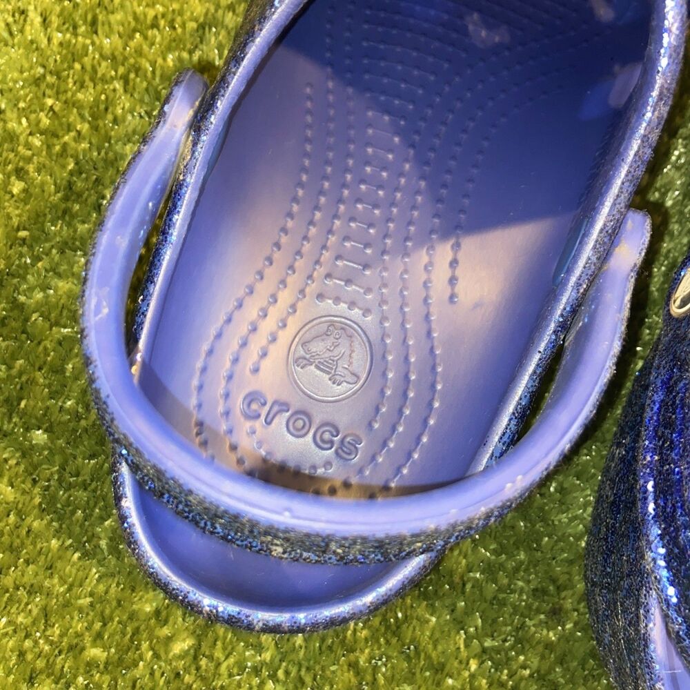 Disney Parks Sorcerer Mickey Make a Wish Blue Glitter Crocs Men’s 6 Women’s 8 - Picture 5 of 9